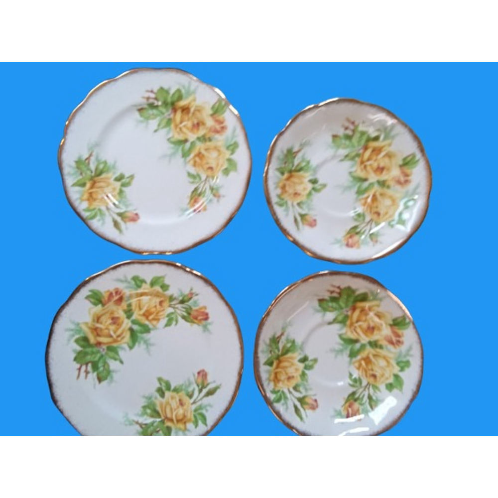 Royal Albert Yellow Tea Rose Tea Set Bone China England 7 Pcs Lot - Picture 3 of 12